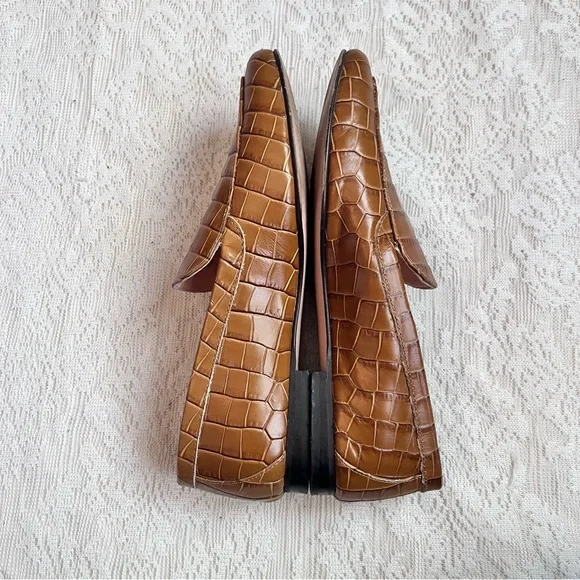 J.Crew Cecile croc embossed leather loafers - Picture 5 of 10